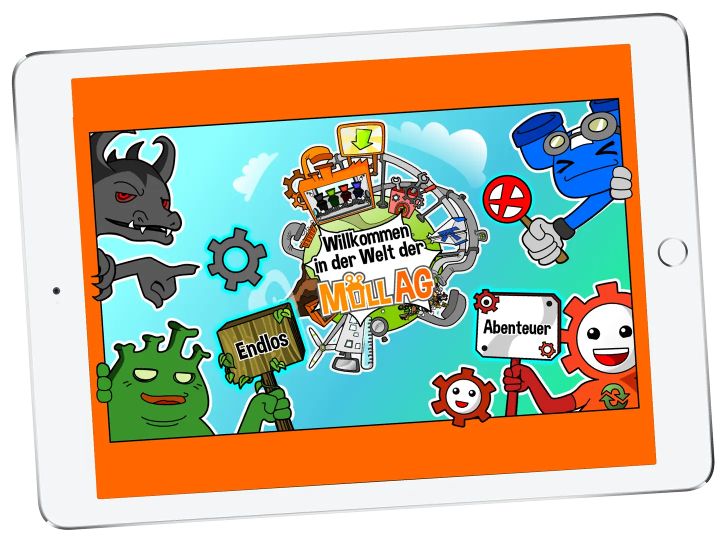 Die Müll AG auf einem Tablet